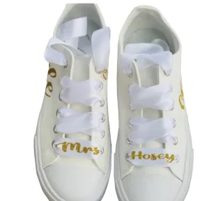 Bride -Wedding Custom Shoes- Gold Wedding Sneakers- Personalized (8)