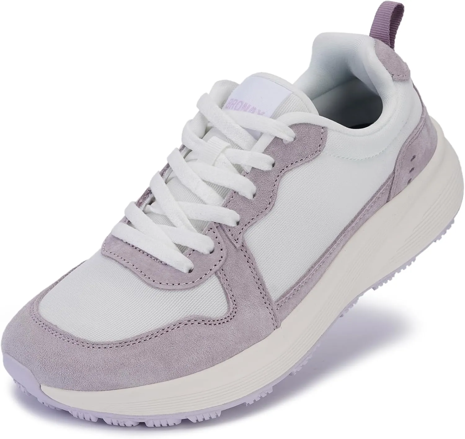 BRONAX Womens Wide Toe Box Athletic Casual Shoes | Suede-Detail Classic Design Sneakers