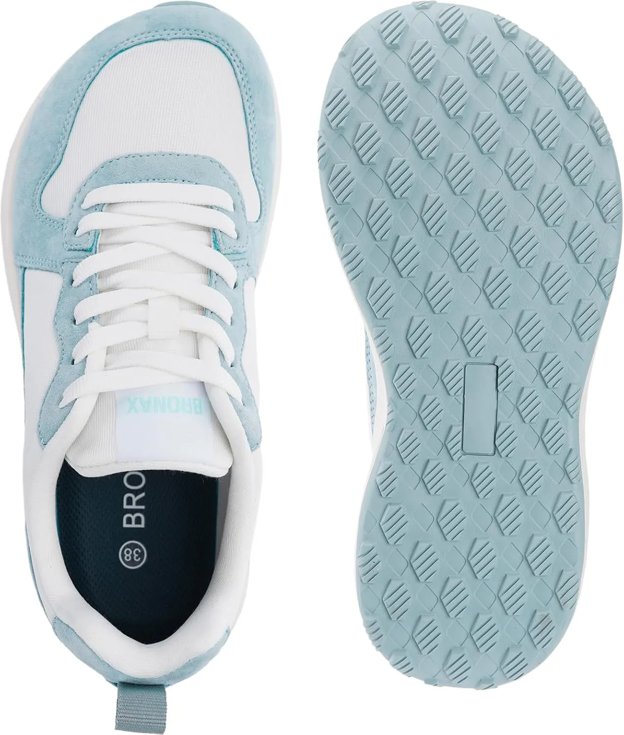 BRONAX Womens Wide Toe Box Athletic Casual Shoes | Suede-Detail Classic Design Sneakers