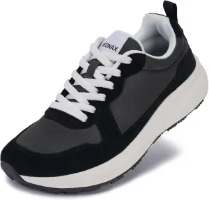 BRONAX Womens Wide Toe Box Athletic Casual Shoes | Suede-Detail Classic Design Sneakers