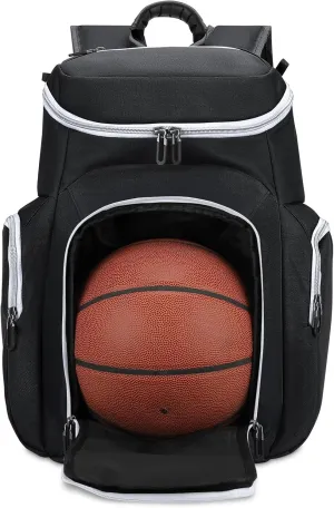 BROTOU Basketball Backpack with Ball Compartment, Custom Football Bag, Soccer Backpack for Rugby/Volleyball/Baseball, Large Capacity Sports Equipment Bags for Men/Women