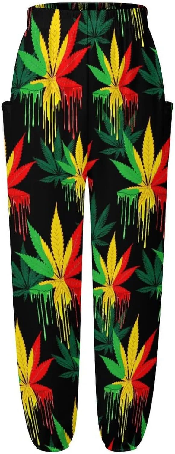 Cannabis Leaf Yoga Bloomers Womans Hippie Harem Pant Beach Pants Elastic Gym Leggings Loose Casual Slacks Sweatpants