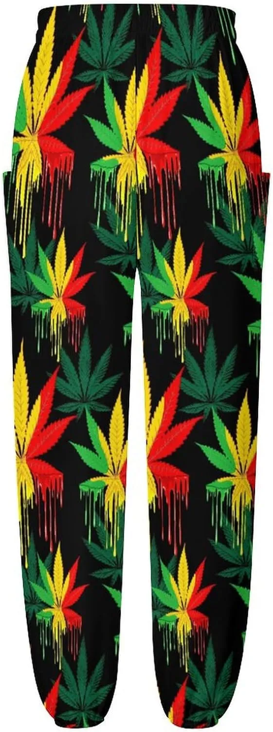 Cannabis Leaf Yoga Bloomers Womans Hippie Harem Pant Beach Pants Elastic Gym Leggings Loose Casual Slacks Sweatpants
