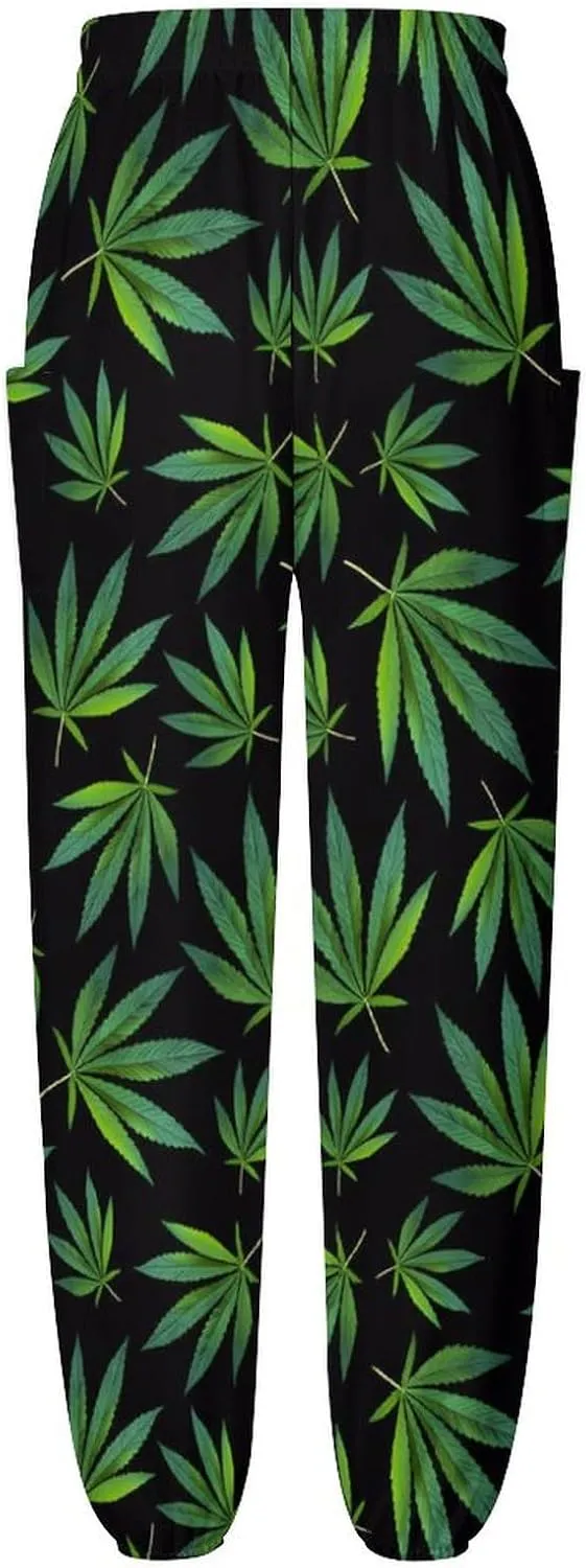 Cannabis Leaf Yoga Bloomers Womans Hippie Harem Pant Beach Pants Elastic Gym Leggings Loose Casual Slacks Sweatpants
