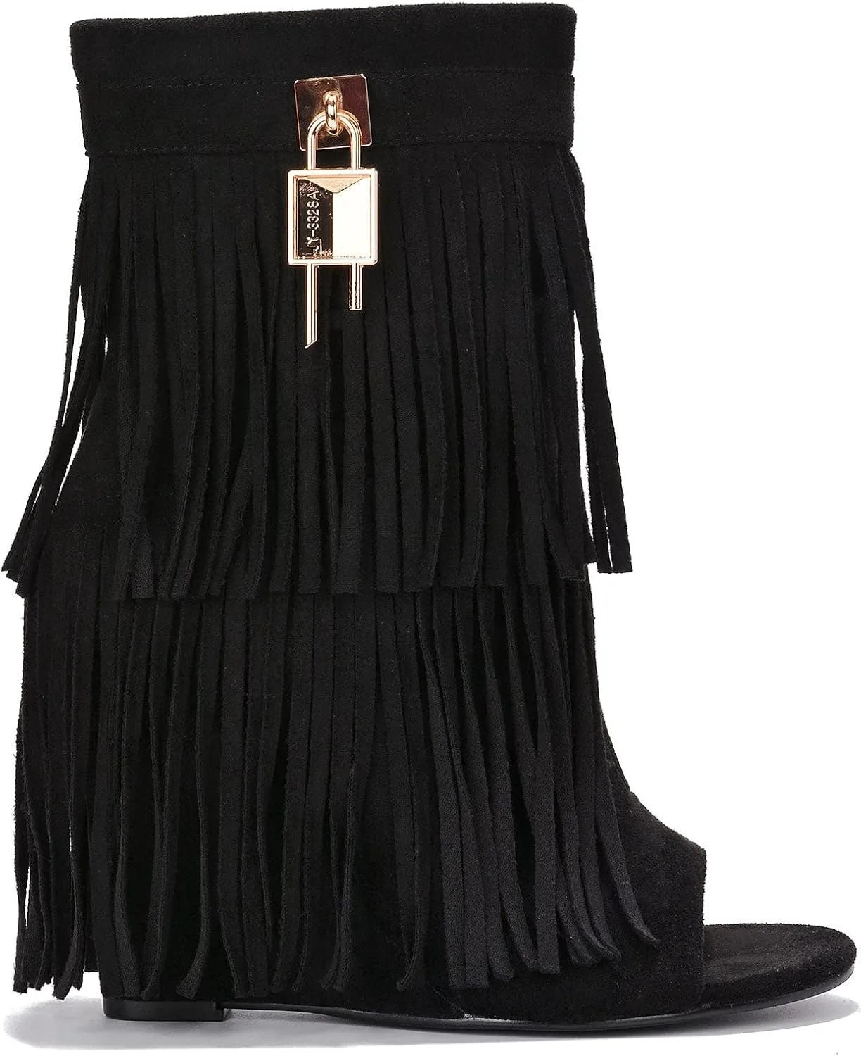 Cape Robbin Women's Tassel Bootie Fringe Hidden Wedge Heel Ankle Boots