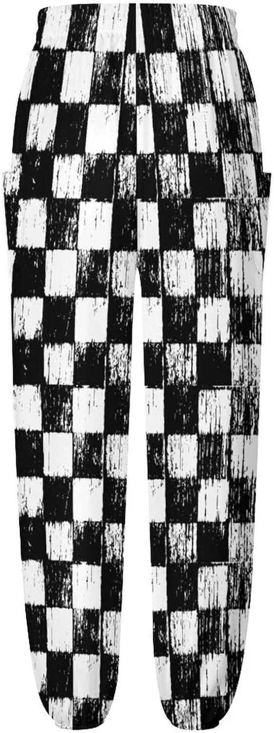 Checkerboard Grid Yoga Bloomers Womens Hippie Harem Pant Lantern Pants Elastic Gym Yoga Trousers Loose Casual Slacks