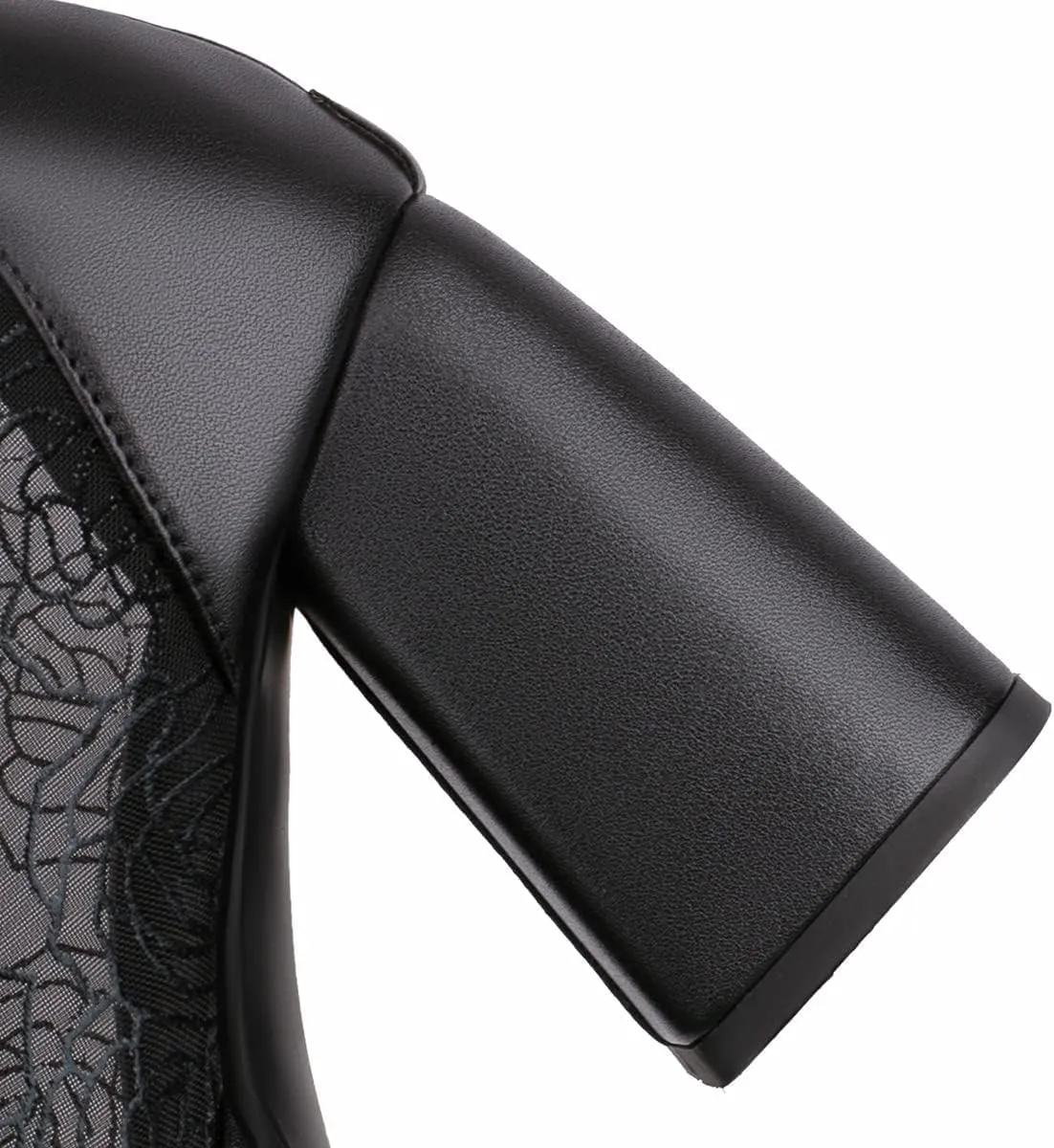 Chunky Heel Peep Toe Booties for Women Platform Heel Mesh Booties Summer Open Toe Booties