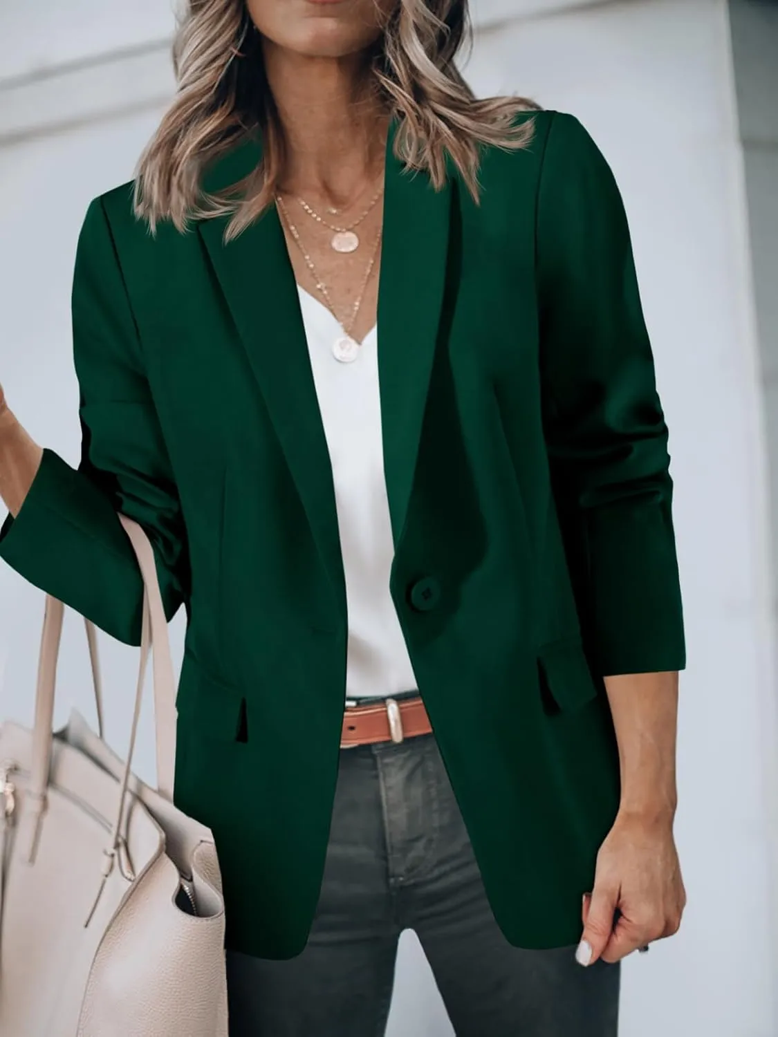 Cicy Bell Womens Casual Blazers Open Front Long Sleeve Work Office Suit Jackets Blazer