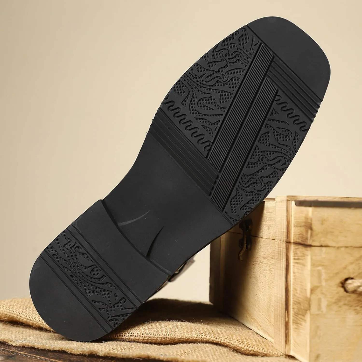 Classic Western Cowboy Cowgirl Boots Retro Embroidered Leather Knight Mid Calf Square Toe Riding Shoes for Stage Cosplay