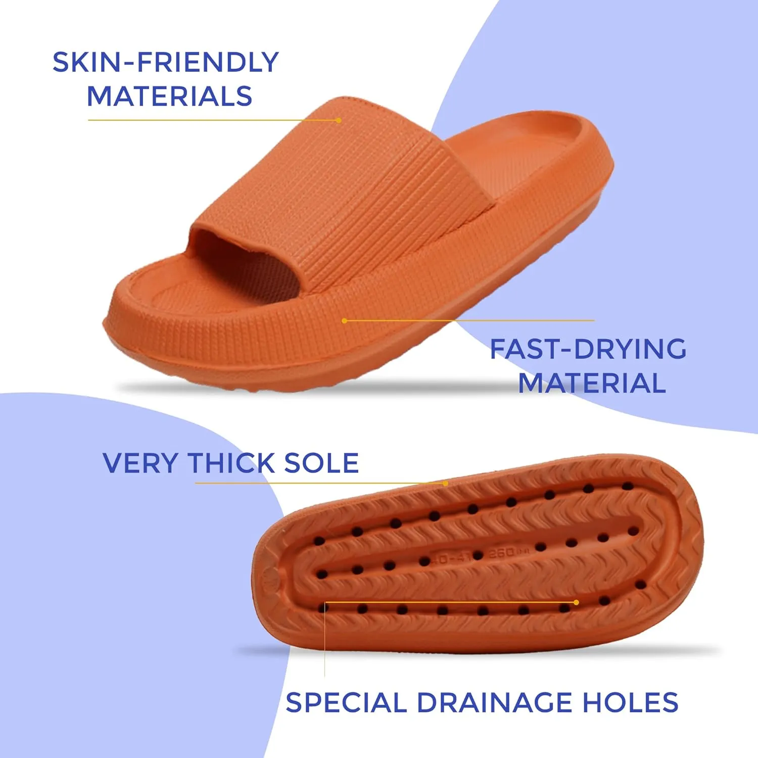 Cloud Slides For Women And Men - Comfy Non Slip Indoors Slippers For Shower Spa Pool College Outdoors Slides - Soft And Cozy Open Toe House Sandals Thick Soles