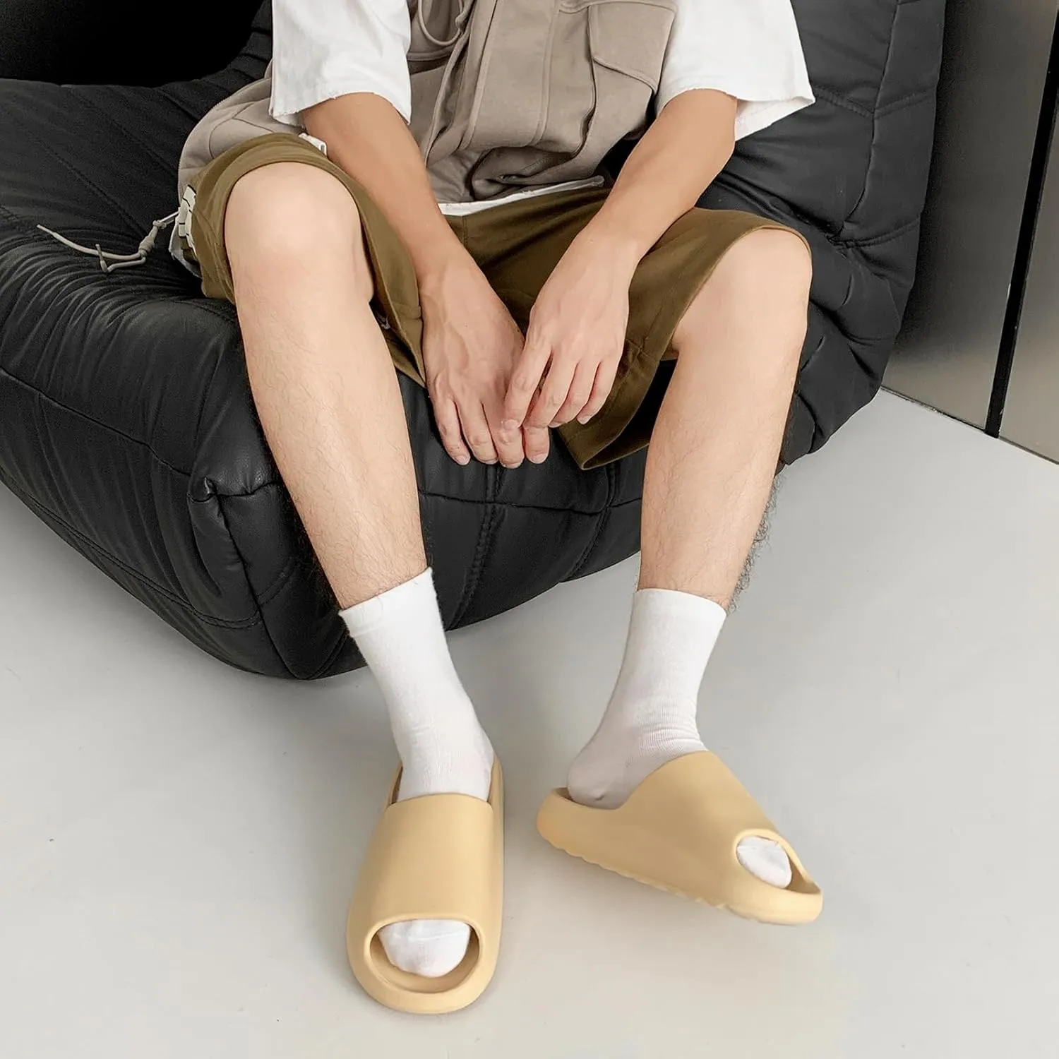 Cloud Slides Unisex, Platform Pillow Slippers Women, Sandals Men With Thick EVA Sole, Lightweight Soft Open Toe Shower Shoes Indoor Outdoor