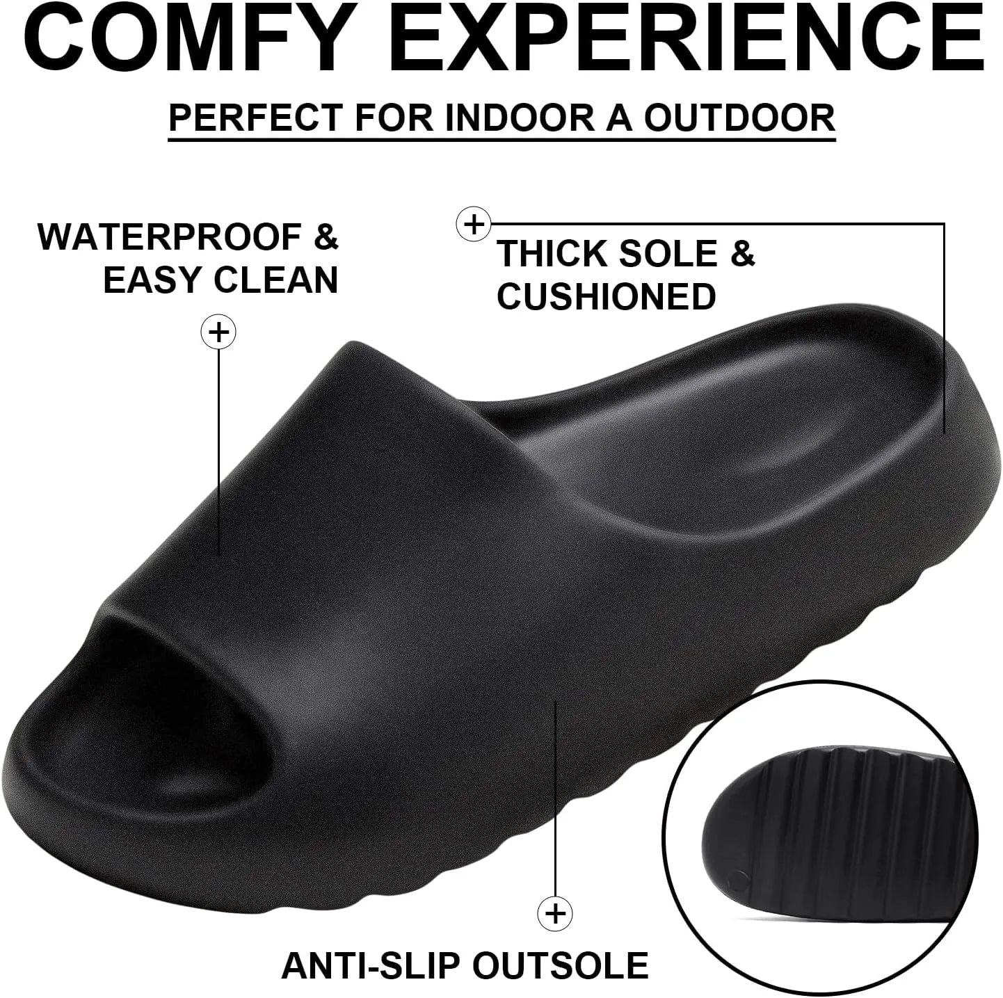 Cloud Slides Unisex, Platform Pillow Slippers Women, Sandals Men With Thick EVA Sole, Lightweight Soft Open Toe Shower Shoes Indoor Outdoor