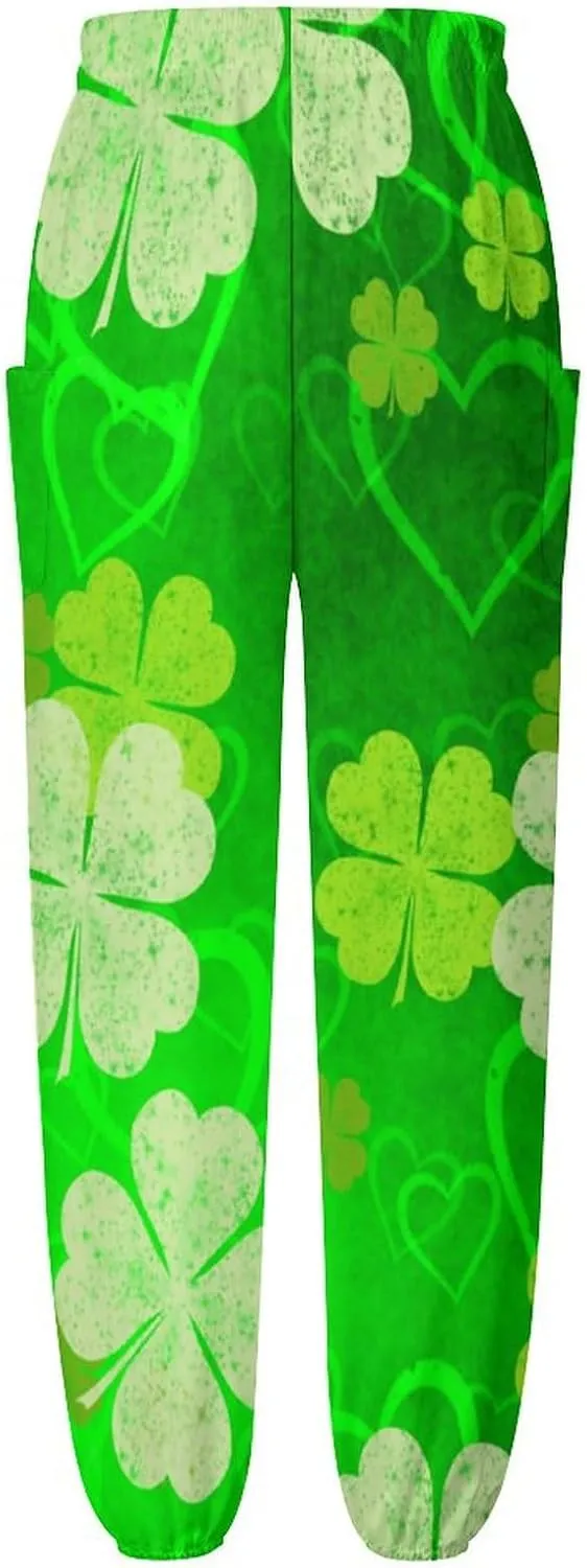 Clover Pattern Yoga Bloomers Women Hippie Harem Pant Lantern Pants Elastic Gym Long Pants Loose Casual Sweatpants