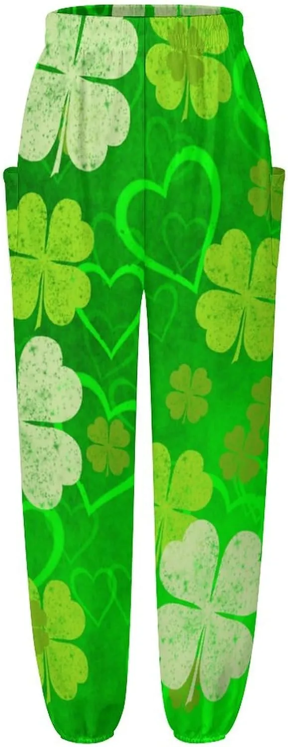 Clover Pattern Yoga Bloomers Women Hippie Harem Pant Lantern Pants Elastic Gym Long Pants Loose Casual Sweatpants