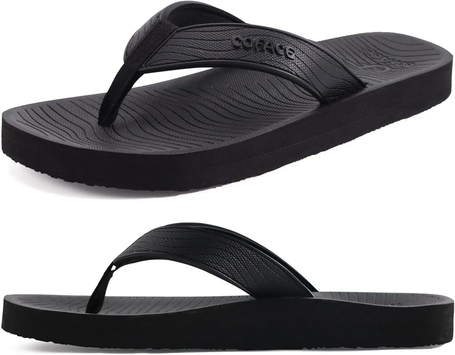 COFACE Men's Flip Flops Comfortable Yoga Mat Cushion Thong Sandals with Arch Support Casual Summer Beach Slides For Man, Size 7~15