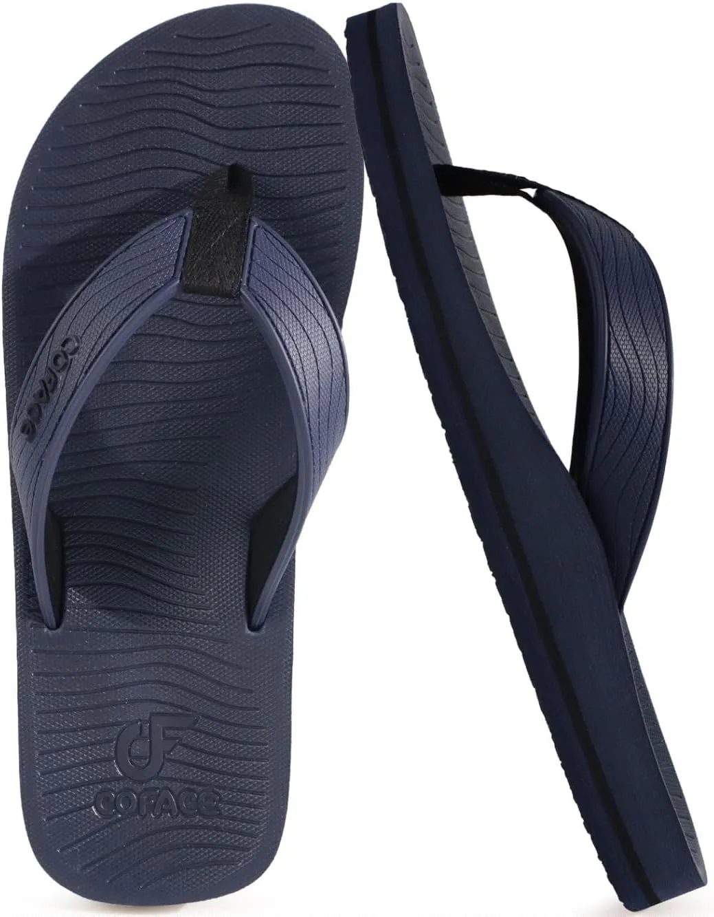 COFACE Men's Flip Flops Comfortable Yoga Mat Cushion Thong Sandals with Arch Support Casual Summer Beach Slides For Man, Size 7~15