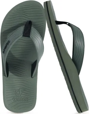 COFACE Men's Flip Flops Comfortable Yoga Mat Cushion Thong Sandals with Arch Support Casual Summer Beach Slides For Man, Size 7~15
