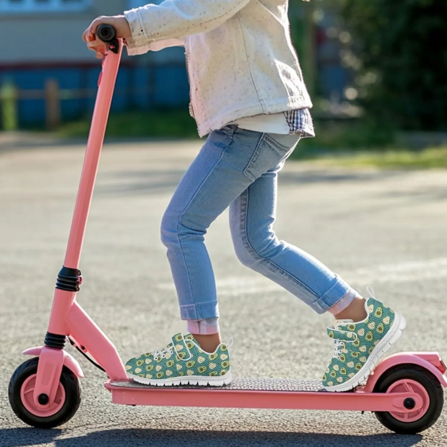 Coloranimal Kids Sneakers Walking Shoes Sports Shoes for Girls Slip On Sneakers Running Shoes Single Buckle Lace Up Shoes