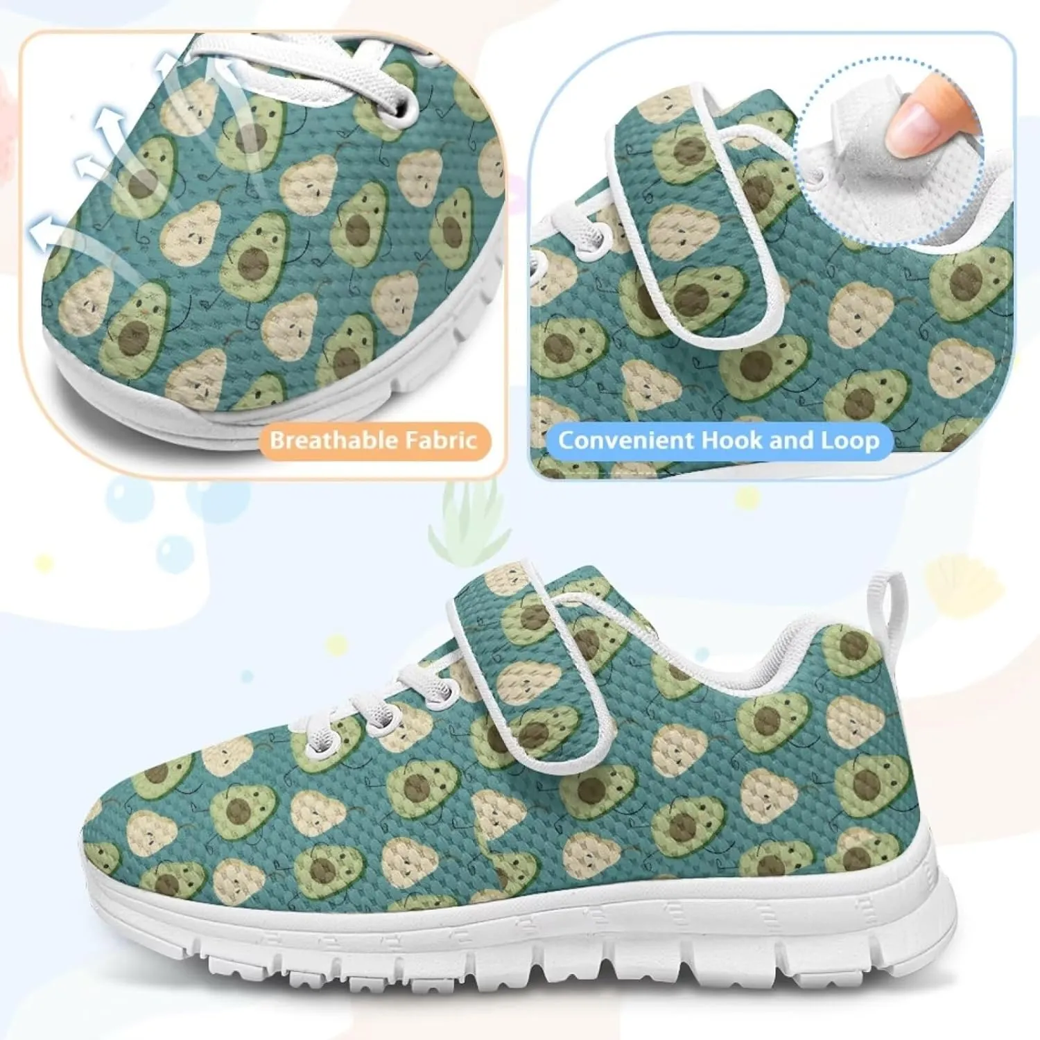 Coloranimal Kids Sneakers Walking Shoes Sports Shoes for Girls Slip On Sneakers Running Shoes Single Buckle Lace Up Shoes