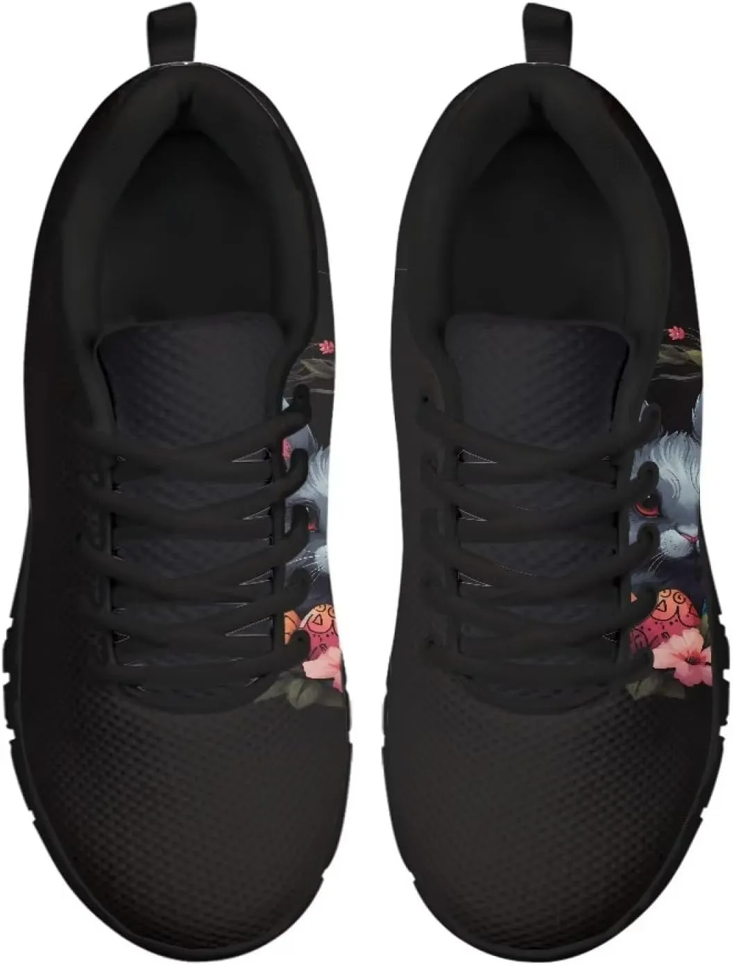 Coloranimal Road Running Sneakers for Unisex Women Men Lace-up Athletic Trainers Footwear