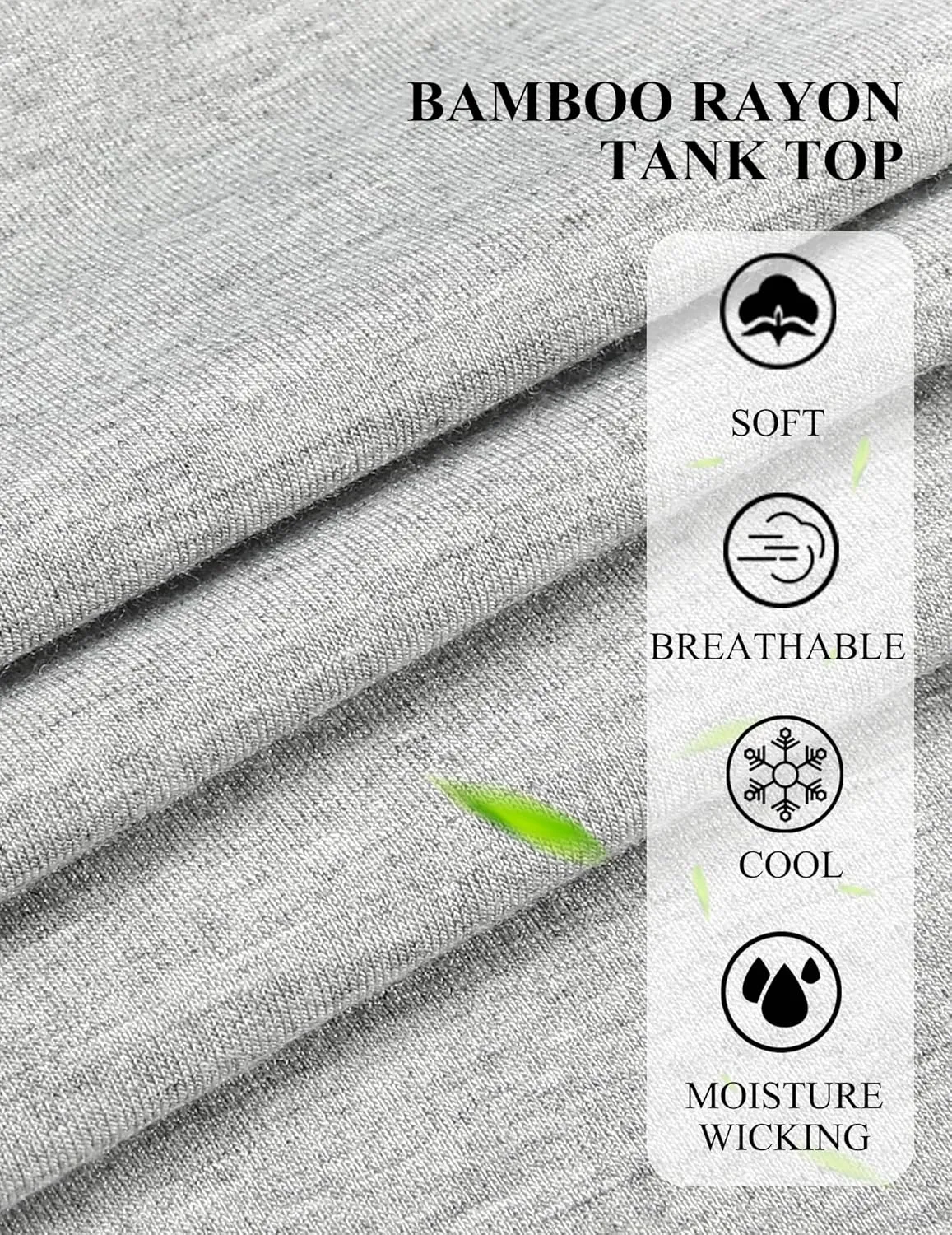 COOFANDY Mens Casual Tank Tops Moisture Wicking Muscle Sleeveless Shirts Soft Bamboo Viscose Tank Shirt 2 Pack
