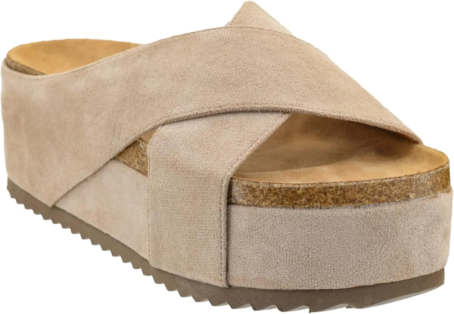Corkys Footwear Don't Cross Me 2-Inch Platform Sandals with Chic Crisscrossed Faux Suede Straps – Cute and Comfortable