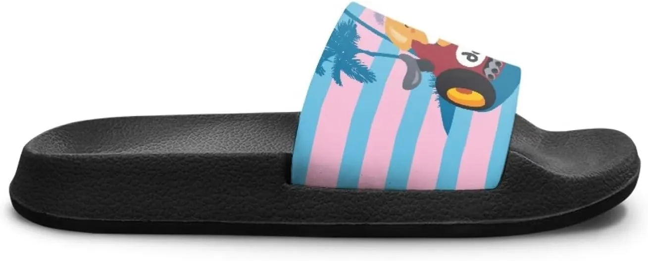 Cute Animals Summer Slippers for Boys Girls Indoor Kids Slide Sandals Comfort Cushion Footbed House Slipper