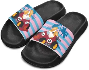 Cute Animals Summer Slippers for Boys Girls Indoor Kids Slide Sandals Comfort Cushion Footbed House Slipper