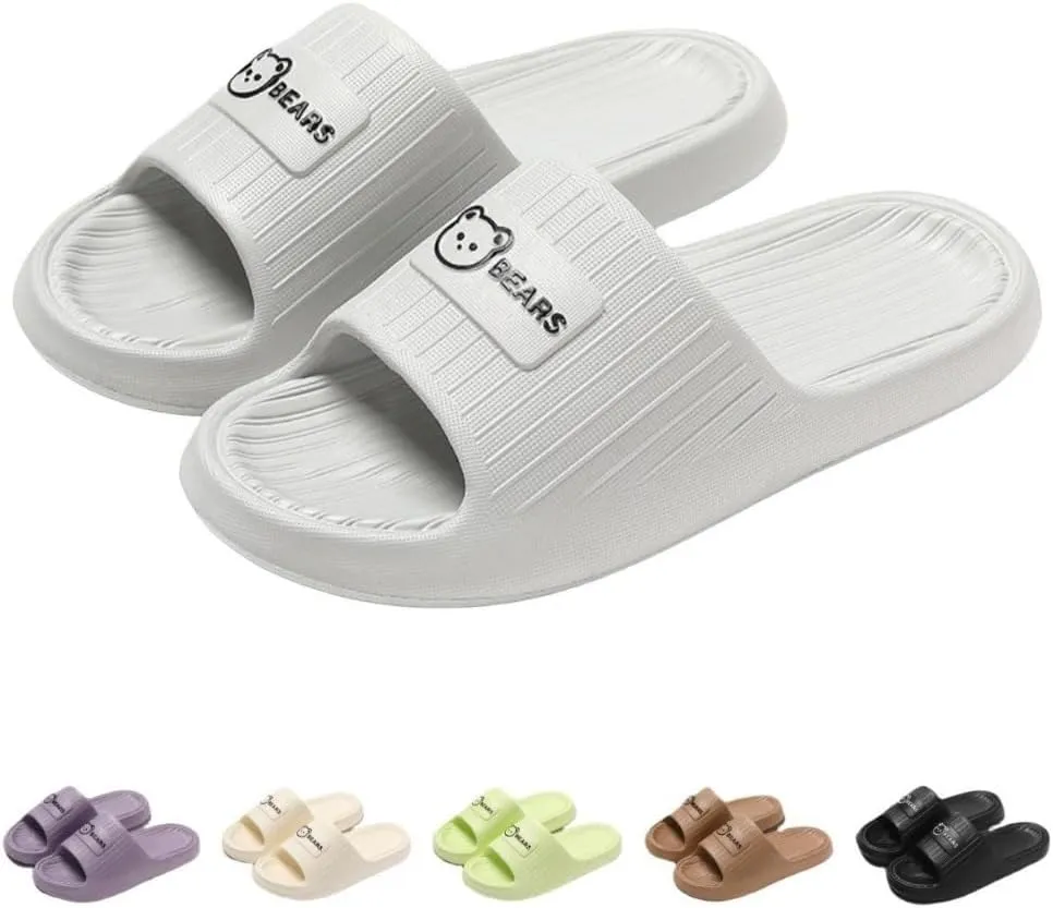Cute Bear Slippers for Women Summer Feeling Soft Platform Non-Slip Sandals Antislip Indoor Outdoor Slippers Kawaii Gifts for Women Men