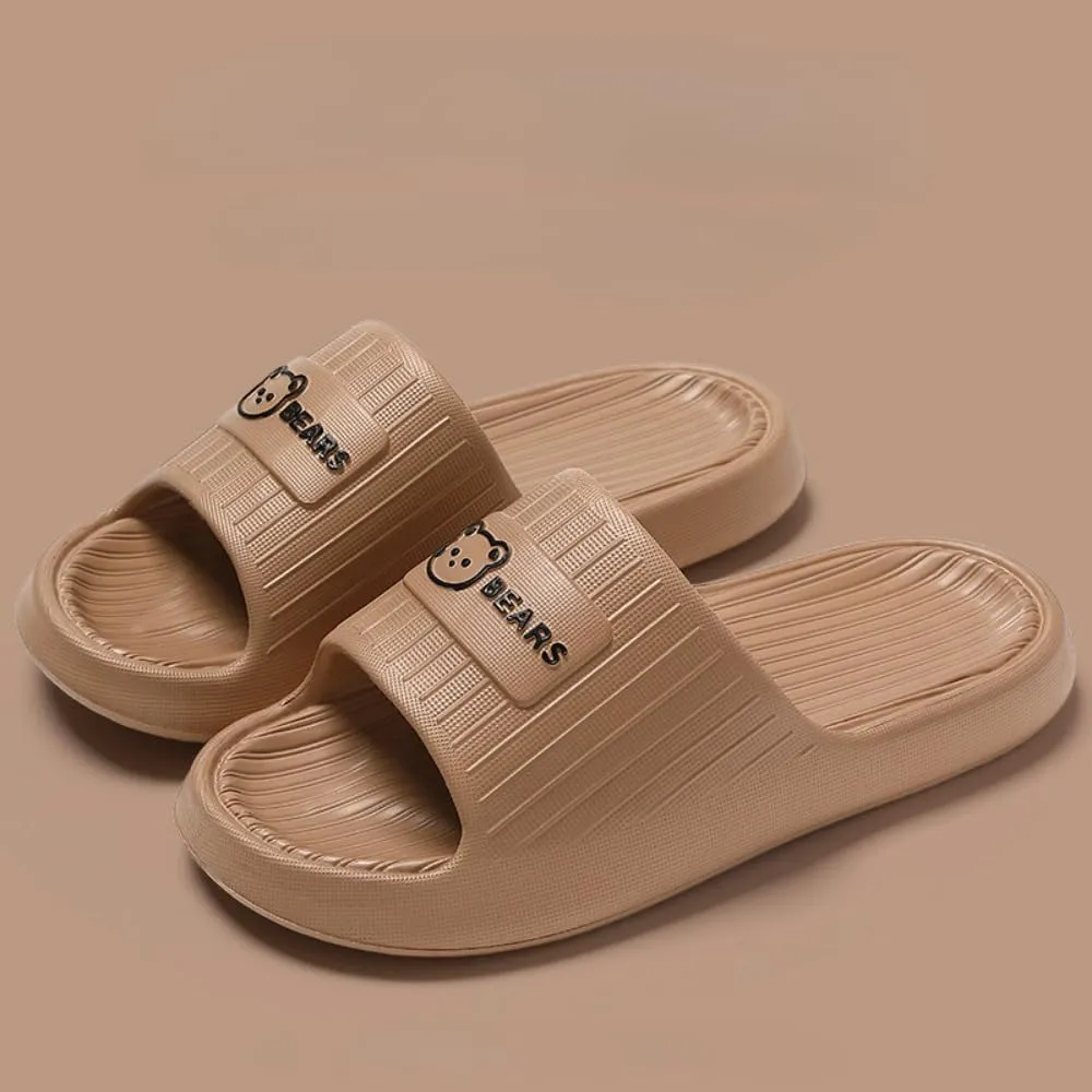 Cute Bear Slippers for Women Summer Feeling Soft Platform Non-Slip Sandals Antislip Indoor Outdoor Slippers Kawaii Gifts for Women Men
