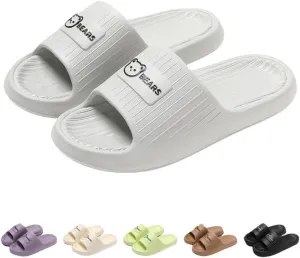 Cute Bear Slippers for Women Summer Feeling Soft Platform Non-Slip Sandals Antislip Indoor Outdoor Slippers Kawaii Gifts for Women Men
