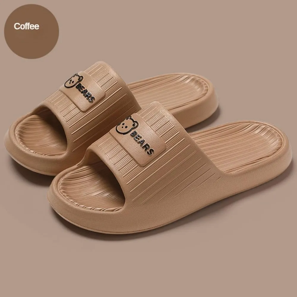 Cute Bear Slippers for Women Summer Feeling Soft Platform Non-Slip Sandals Antislip Indoor Outdoor Slippers Kawaii Gifts for Women Men