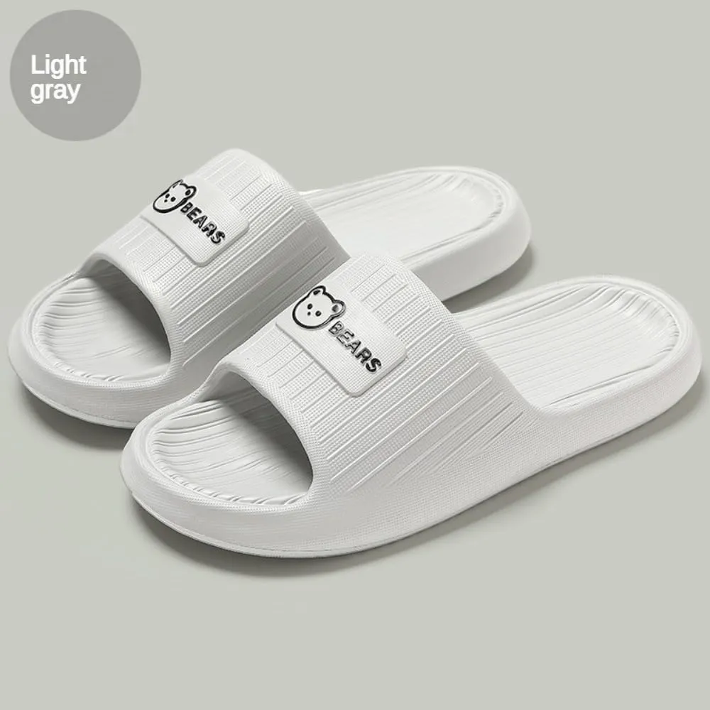 Cute Bear Slippers for Women Summer Feeling Soft Platform Non-Slip Sandals Antislip Indoor Outdoor Slippers Kawaii Gifts for Women Men