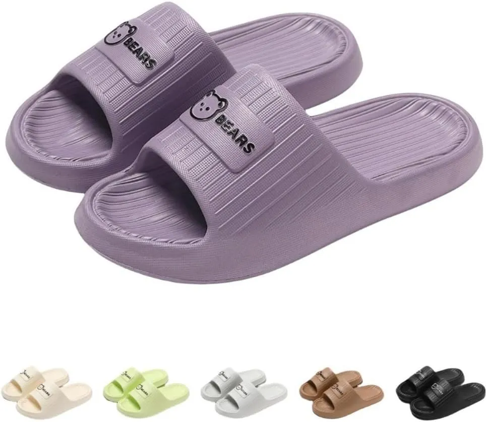 Cute Bear Slippers for Women Summer Feeling Soft Platform Non-Slip Sandals Antislip Indoor Outdoor Slippers Kawaii Gifts for Women Men
