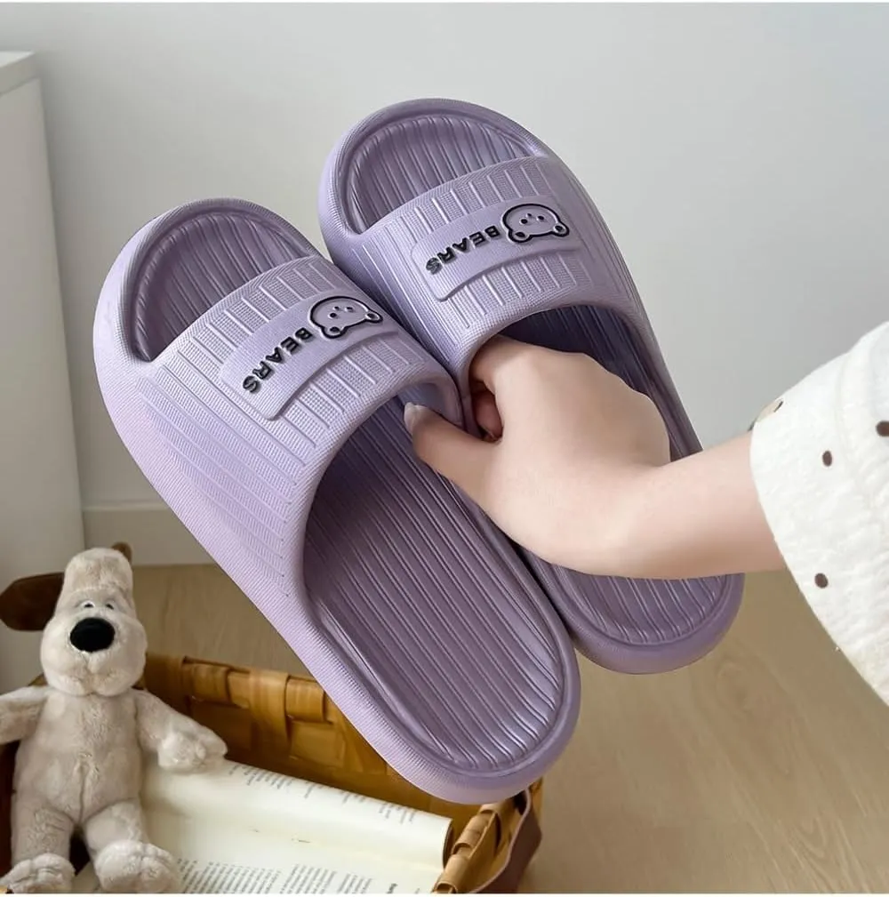 Cute Bear Slippers for Women Summer Feeling Soft Platform Non-Slip Sandals Antislip Indoor Outdoor Slippers Kawaii Gifts for Women Men