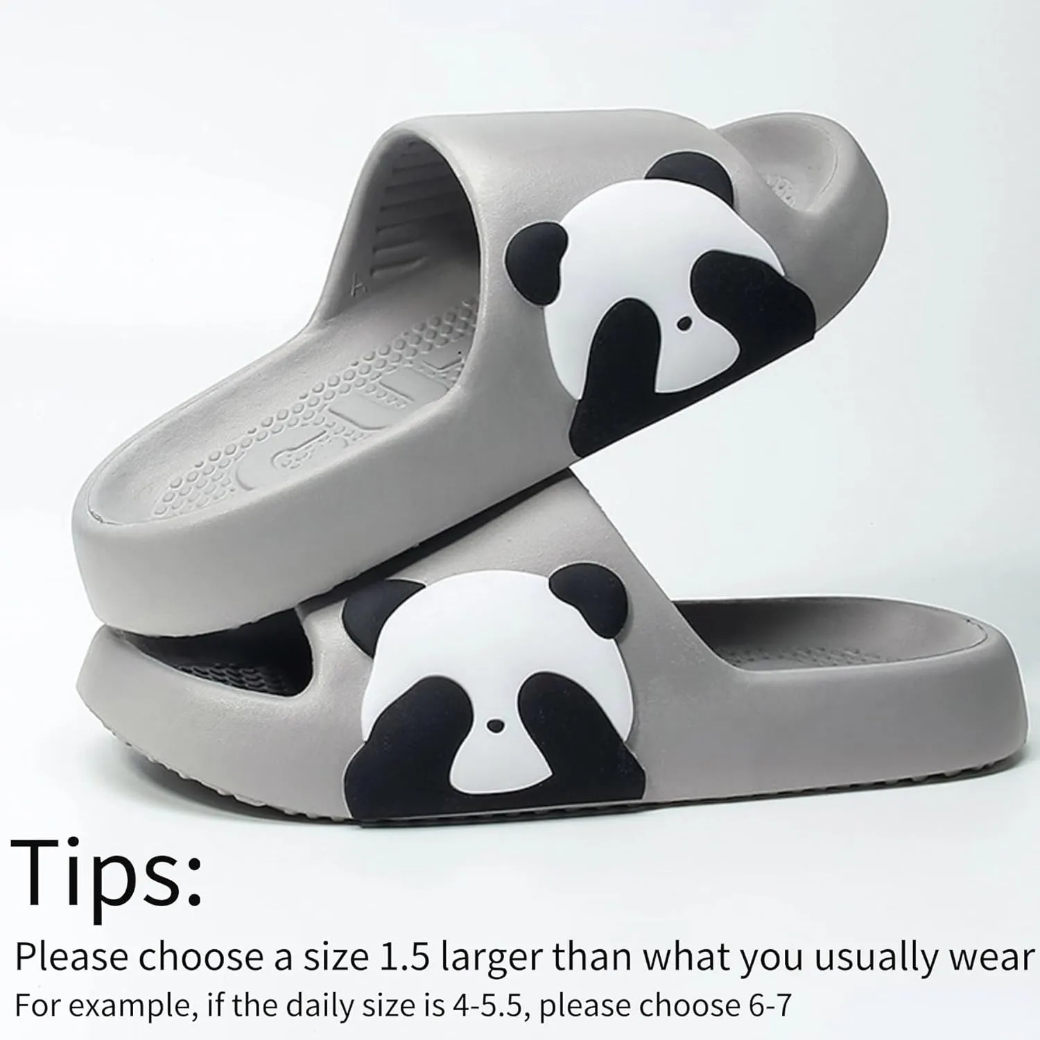 Cute Panda Slippers for Women Men Indoor Outdoor House Shower Shoes Non-Slip Adorable Cartoon Panda Slides Comfortable Couple Home Summer Sandals