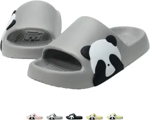 Cute Panda Slippers for Women Men Indoor Outdoor House Shower Shoes Non-Slip Adorable Cartoon Panda Slides Comfortable Couple Home Summer Sandals