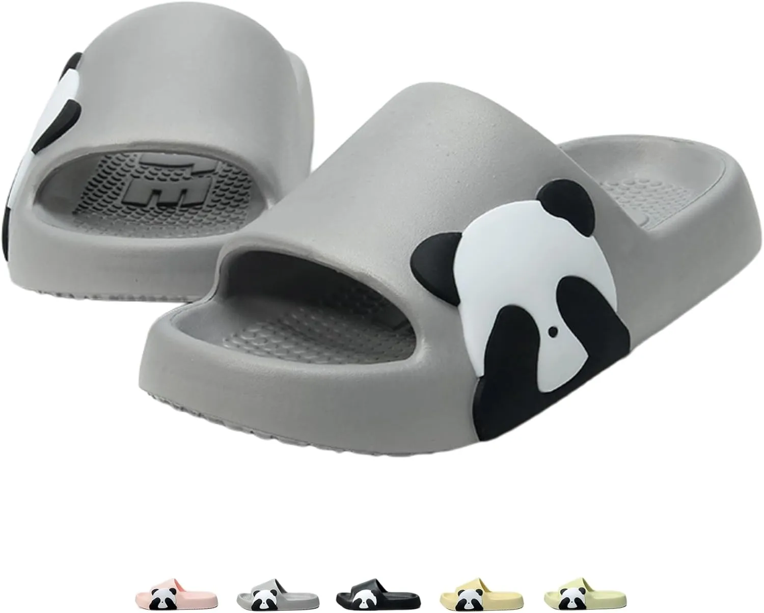 Cute Panda Slippers for Women Men Indoor Outdoor House Shower Shoes Non-Slip Adorable Cartoon Panda Slides Comfortable Couple Home Summer Sandals