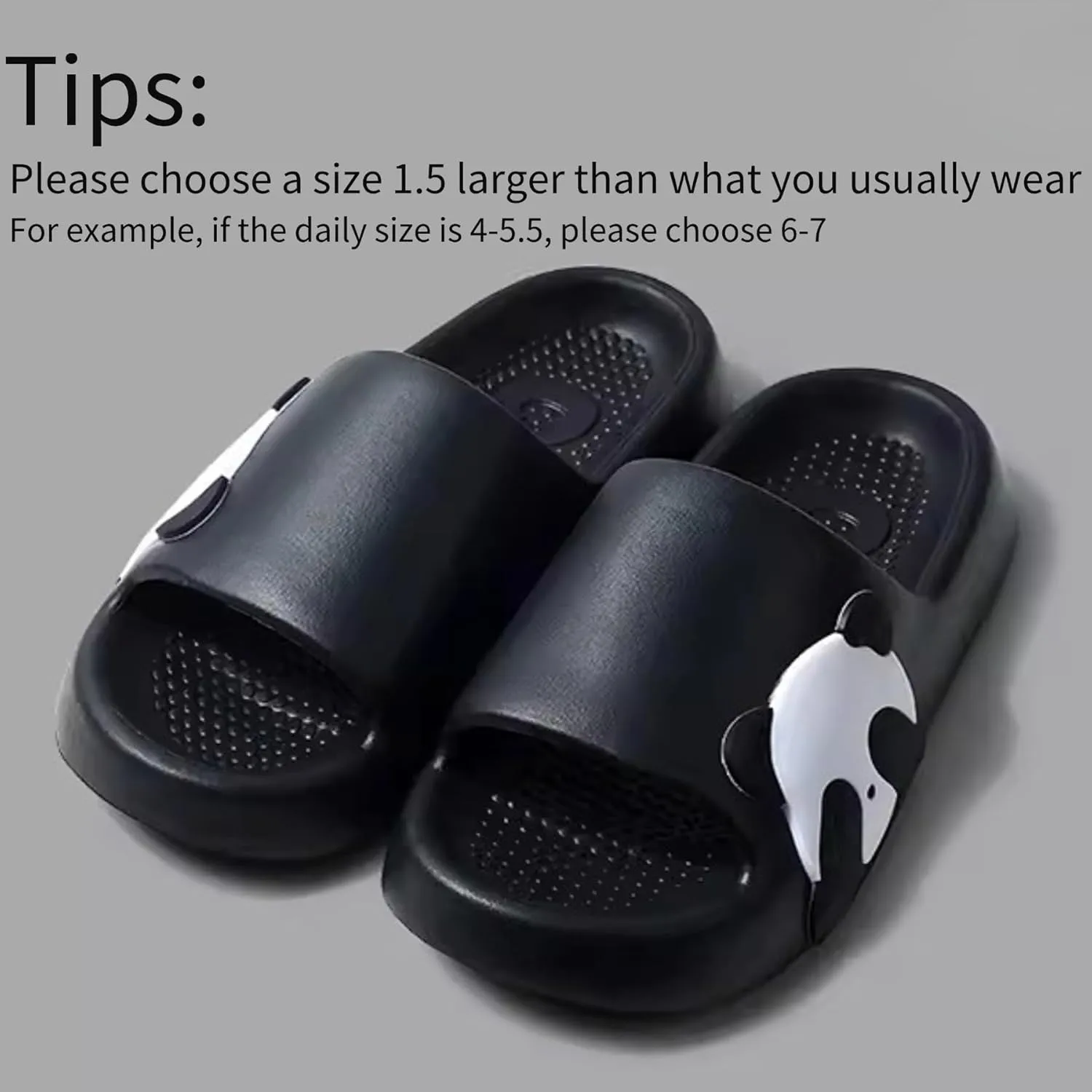 Cute Panda Slippers for Women Men Indoor Outdoor House Shower Shoes Non-Slip Adorable Cartoon Panda Slides Comfortable Couple Home Summer Sandals