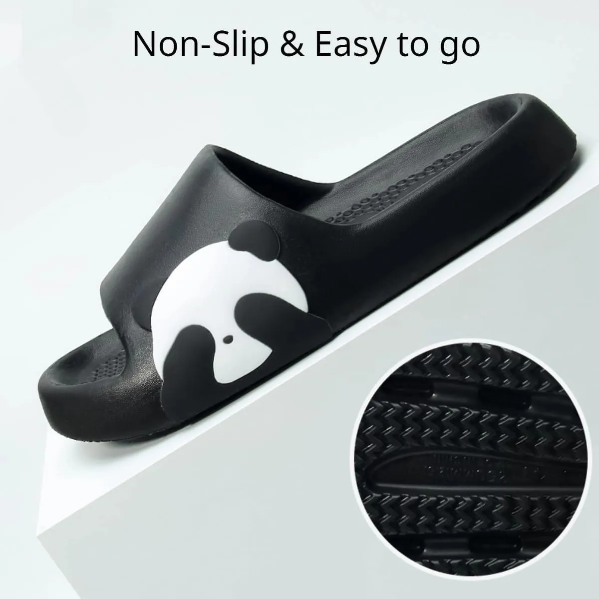 Cute Panda Slippers for Women Men Indoor Outdoor House Shower Shoes Non-Slip Adorable Cartoon Panda Slides Comfortable Couple Home Summer Sandals