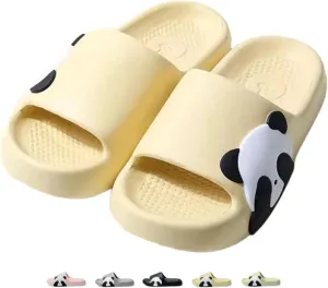 Cute Panda Slippers for Women Men Indoor Outdoor House Shower Shoes Non-Slip Adorable Cartoon Panda Slides Comfortable Couple Home Summer Sandals