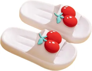 Cute Strawberry Cherry Avocado Sandals for Women Thick Sole Non Slip Shower Slippers Summer Indoor Open Toe Slides