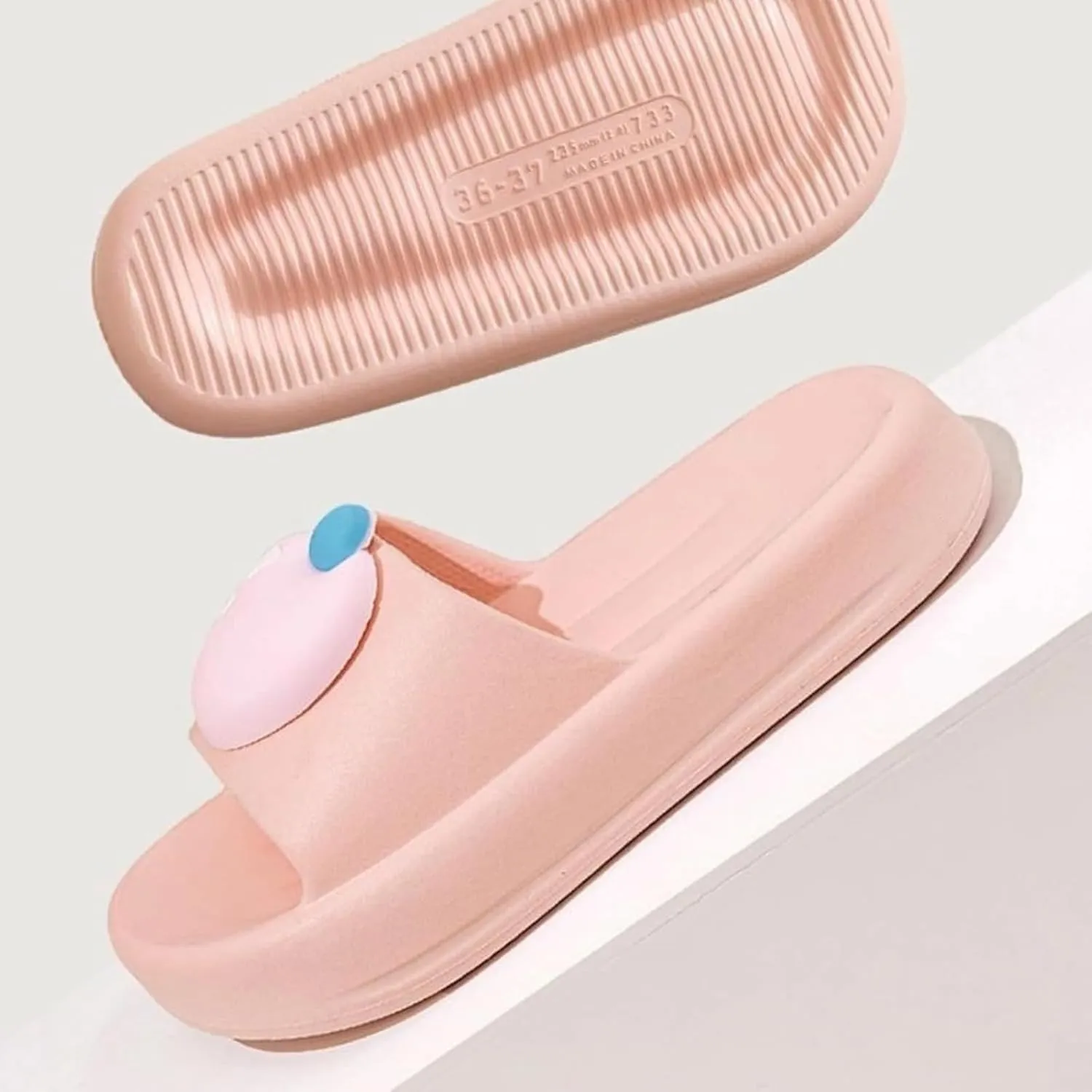 Cute Strawberry Cherry Avocado Sandals for Women Thick Sole Non Slip Shower Slippers Summer Indoor Open Toe Slides