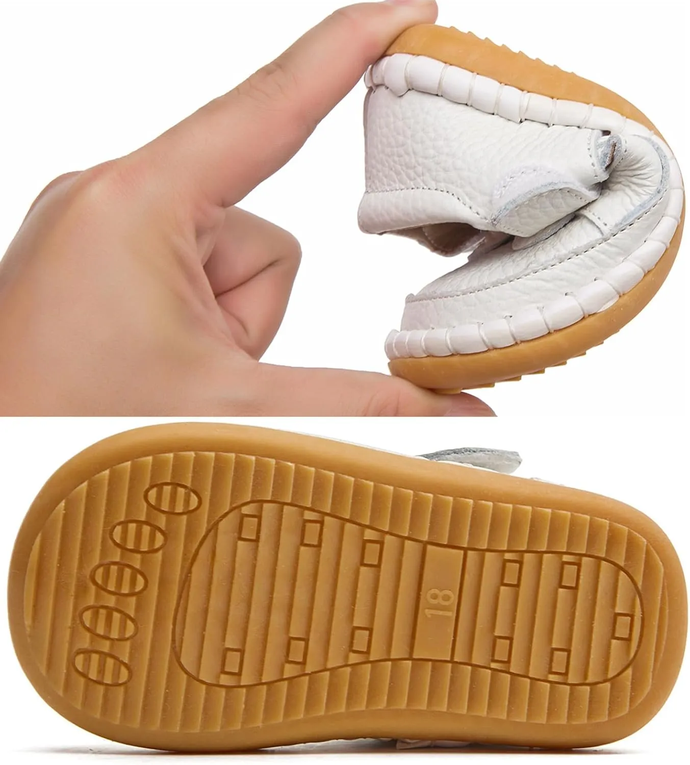 DADAWEN Toddler Girls Leather Lightweight Soft Sole Non-Slip Baby Walking Shoes Cute Bowknot Princess Dress Shoes Flower Girls Mary Jane Flats Party Wedding