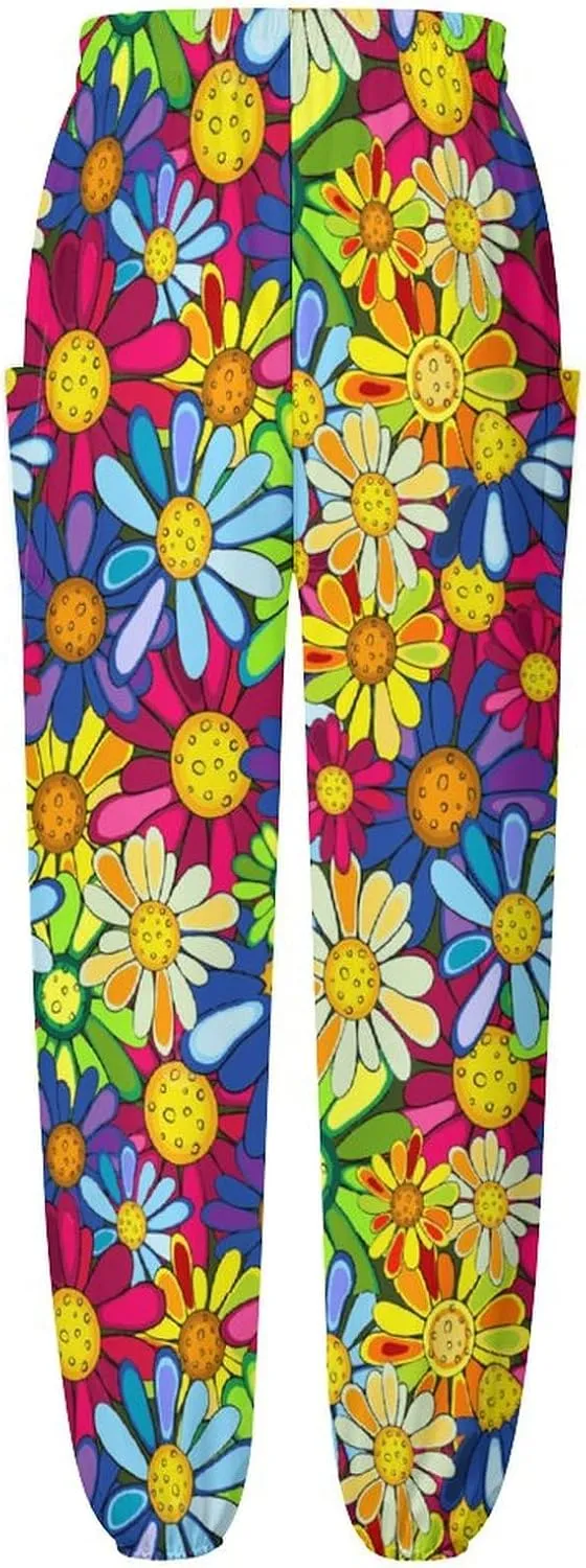 Daisy Print Yoga Bloomers Woman Hippie Harem Pant Lantern Pants Elastic Gym Leggings Loose Casual Sport Pants