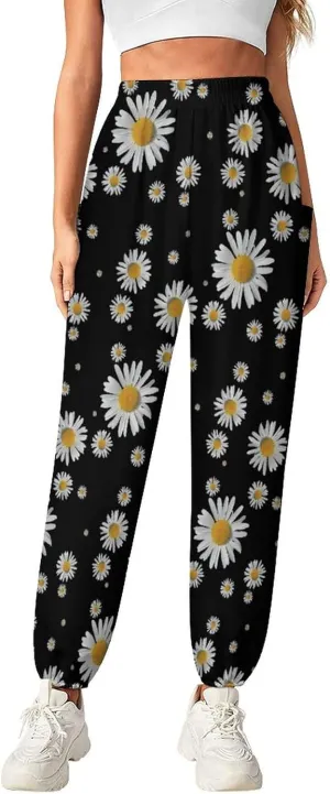 Daisy Print Yoga Bloomers Woman Hippie Harem Pant Lantern Pants Elastic Gym Leggings Loose Casual Sport Pants