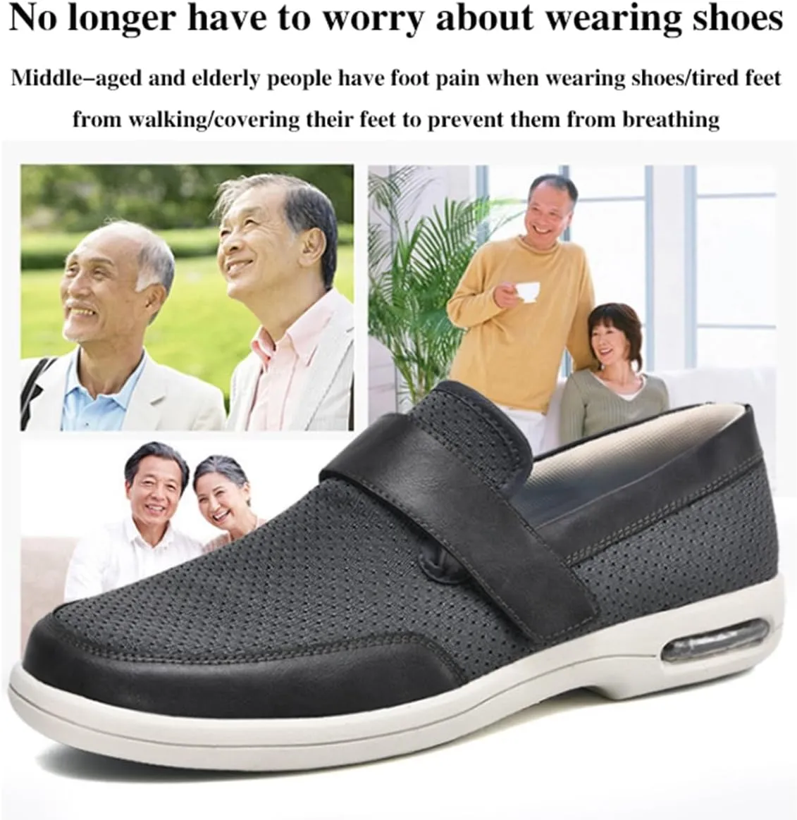 Diabetic Shoes, Extra Wide Width Shoes Women Men Orthopedic Slippers Plantar Fasciitis Shoes for Elderly Swollen Feet Relief Walking Shoes Thumb Valgus Sneakers Edema Swollen Shoes