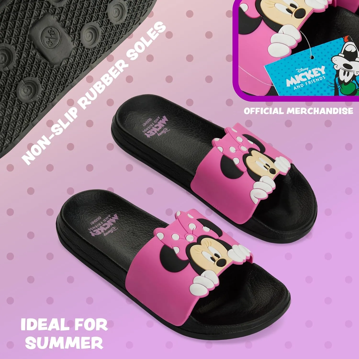 Disney Girls Sliders, Pool or Beach Shoes for Kids - Girls Gifts