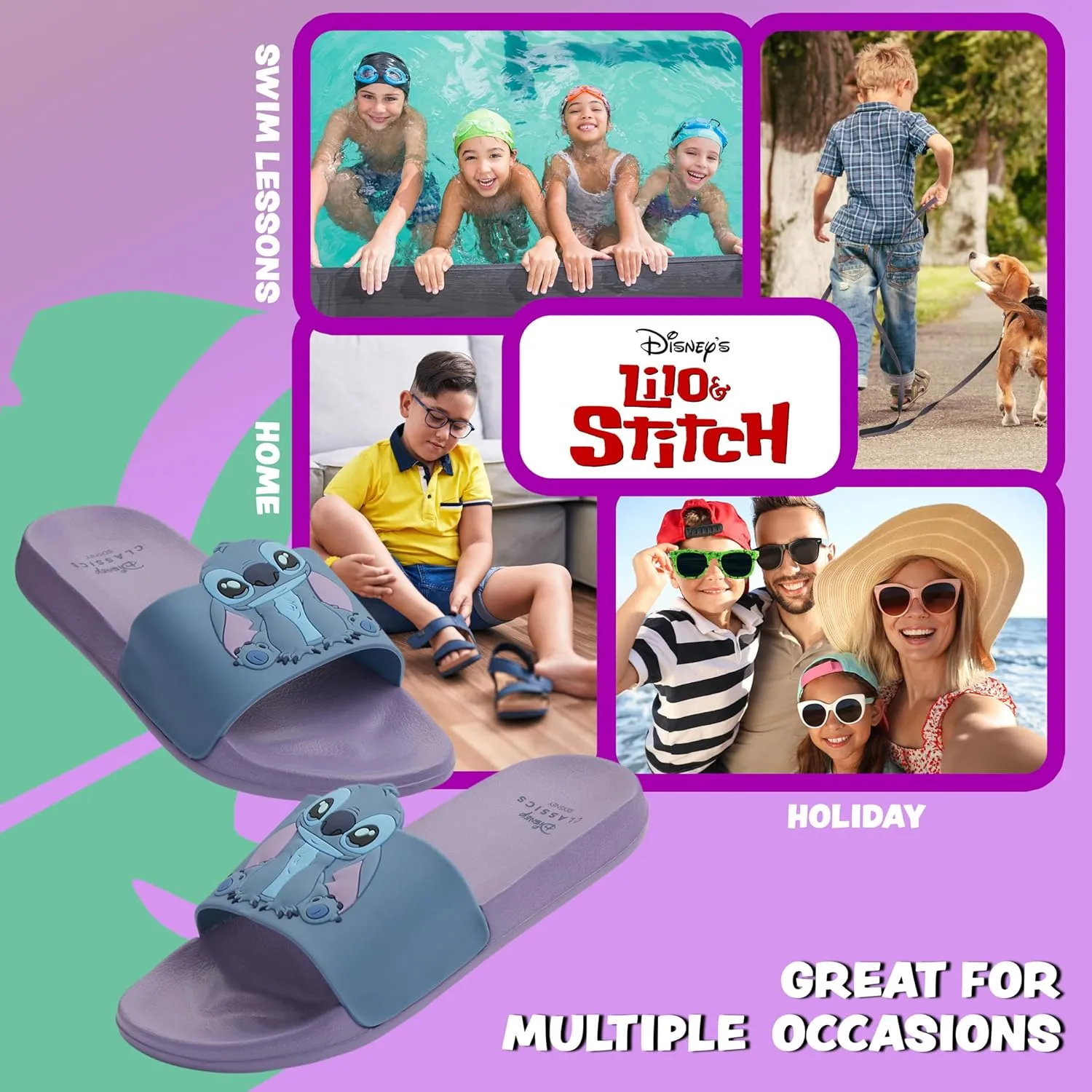Disney Girls Sliders, Pool or Beach Shoes for Kids - Girls Gifts