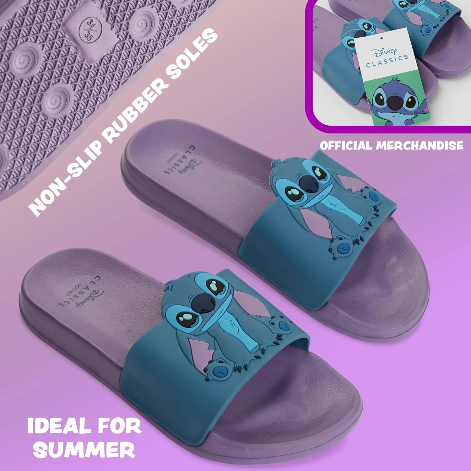 Disney Girls Sliders, Pool or Beach Shoes for Kids - Girls Gifts